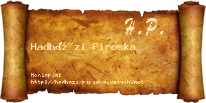 Hadházi Piroska névjegykártya