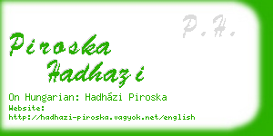 piroska hadhazi business card