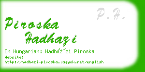 piroska hadhazi business card